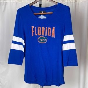 Florida Gators UF Women's Distressed Scoop Neck blue Shirt Fanatics Medium